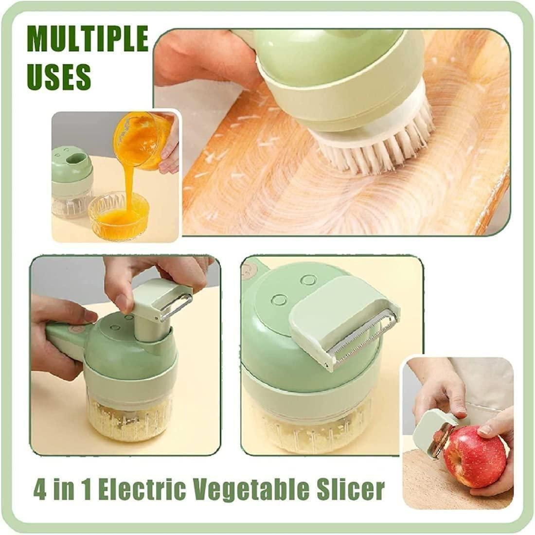 4-in-1 Electric Vegetable Cutter Set for Kitchen Use