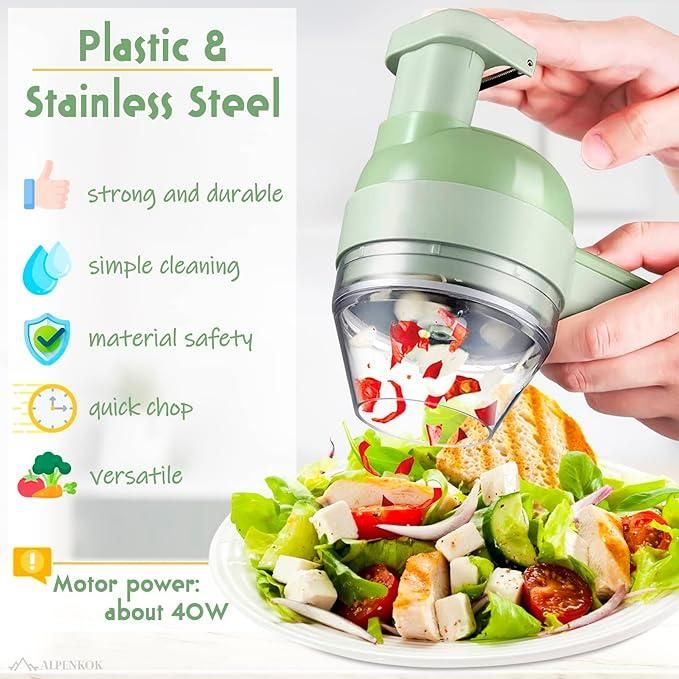 4-in-1 Electric Vegetable Cutter Set for Kitchen Use
