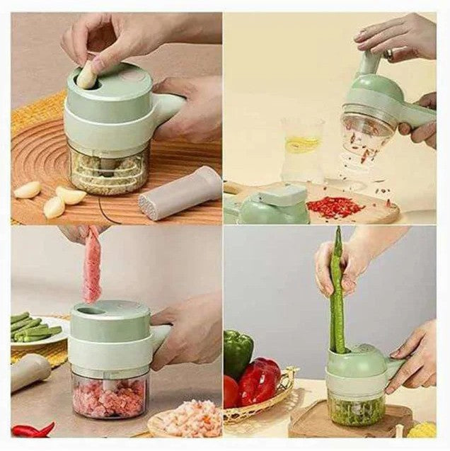 4-in-1 Electric Vegetable Cutter Set for Kitchen Use